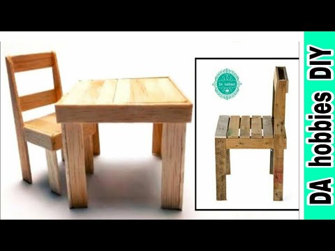 Popstick chair and table | craft for kids || DA hobbies-diy - YouTube