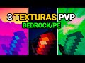 ❤️TOP 3 TEXTURAS PVP para MINECRAFT PE 1.21 (+FPS!) | TEXTURAS GAMA BAJA! (Bedrock/Pe)✅