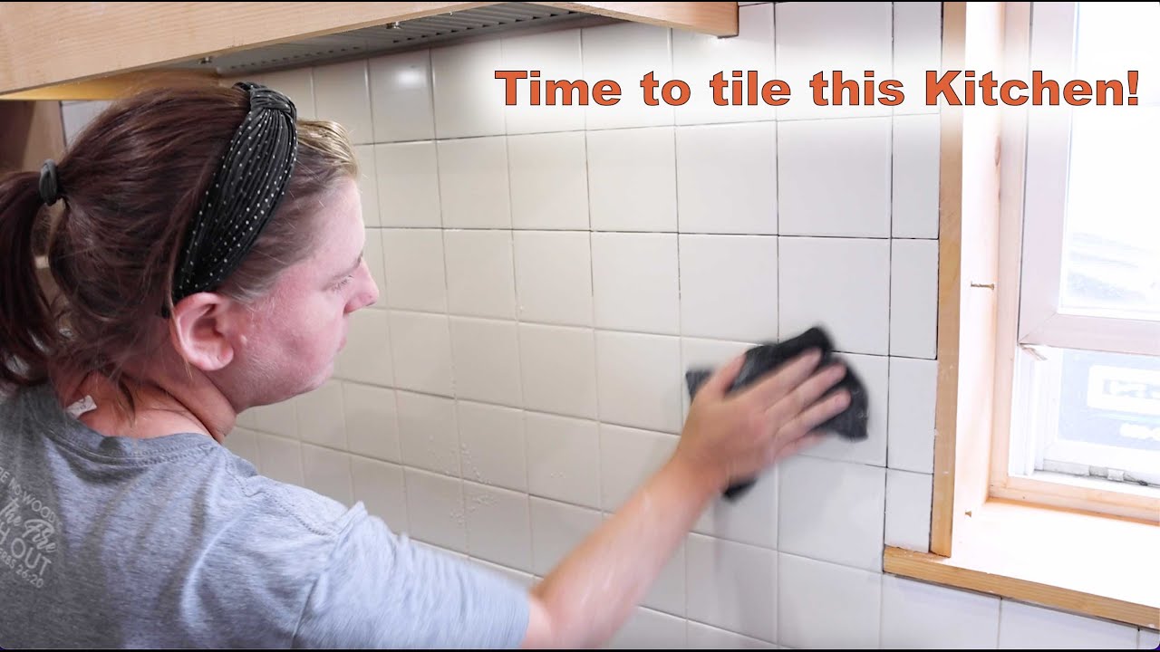 Kitchen Renovation: Tiling the back splash full wall - YouTube