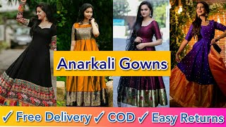 Ethnic Anarkali Gownswith price😍/Jacquard/Taffeta Silk/Georgette/Banarasi Cotton Gown Deep Fashions😘 screenshot 3