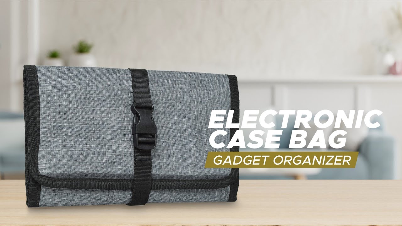 FATMUG Travel Organizer Bag for Small Electronic and Accessories-Gadgets Kit Case Pouch-Light Grey