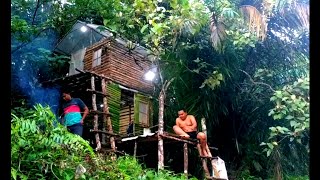 Camping hujan deras sampai pagi, tidur nyenyak di shelter bertingkat dipinggir sungai