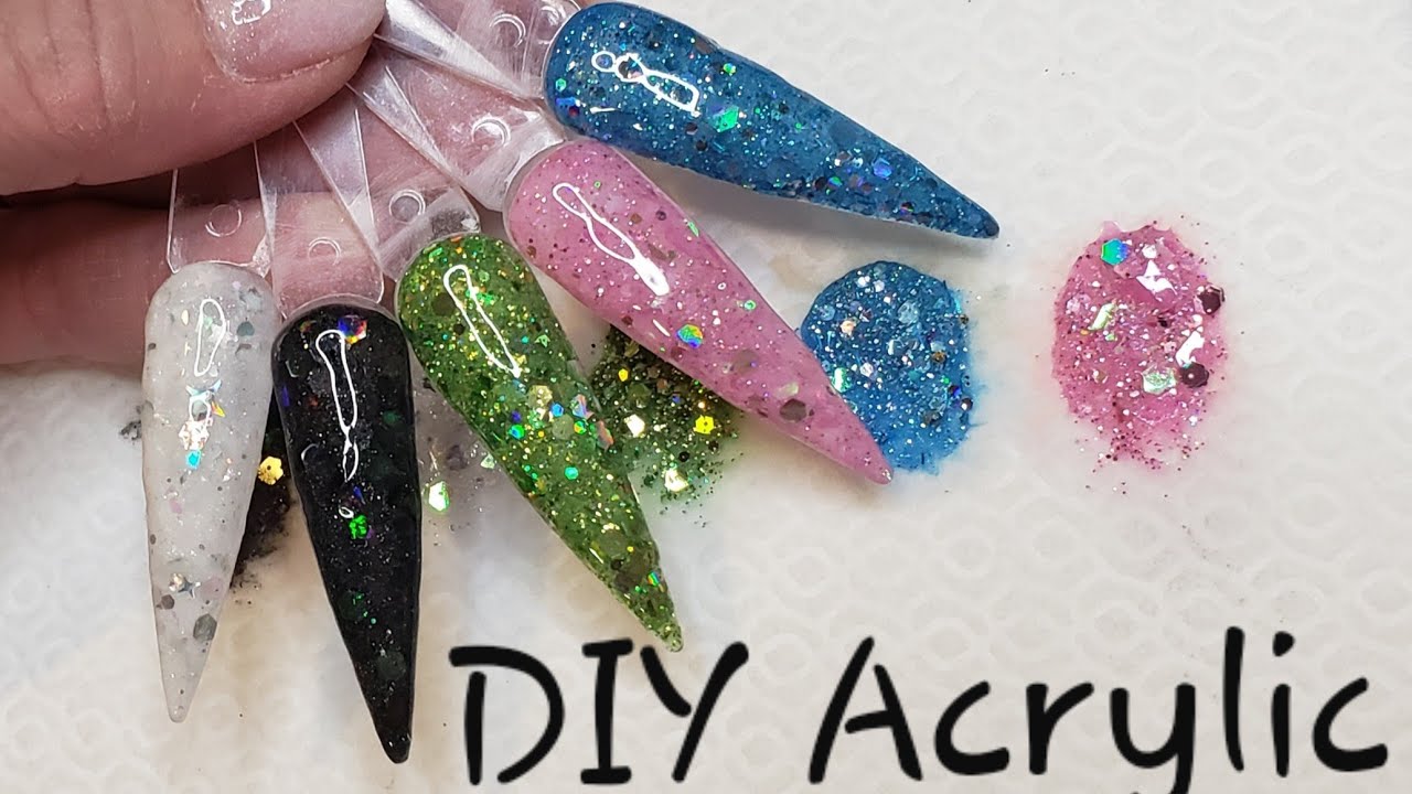 GLITTER ACRYLIC POWDER  How to mix glitter with acrylic powder