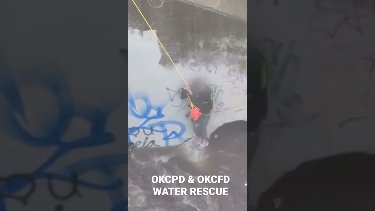 OKCPD Dramatic Flood Water Rescue 