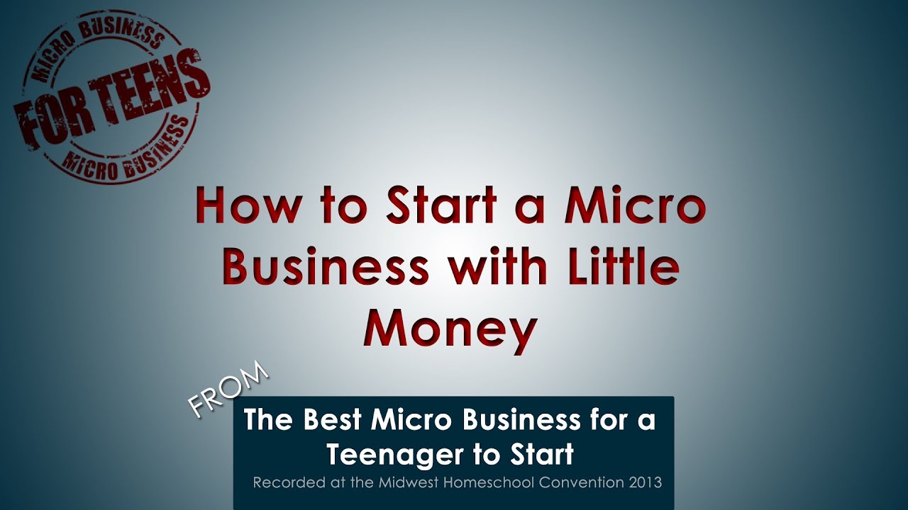 How to Start a Micro Business with Little Money YouTube