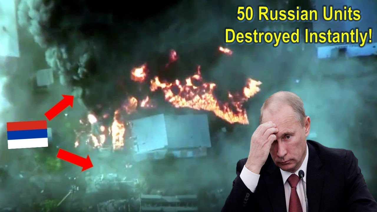 50 Russian unit hiding in farm DESTROYED by instant Ukrainian artillery strike.