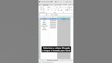 Calcular Vencimento no Excel | #shorts
