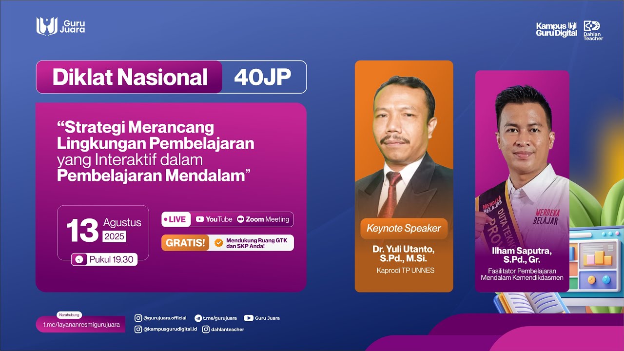 Hari 3: Diklat Strategi Merancang Lingkungan Pembelajaran Interaktif dalam Pembelajaran Mendalam Hari 3: Diklat Strategi Merancang Lingkungan Pembelajaran Interaktif dalam Pembelajaran Mendalam