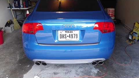 2006 Audi B7 S4 V8 muffler delete cold start
