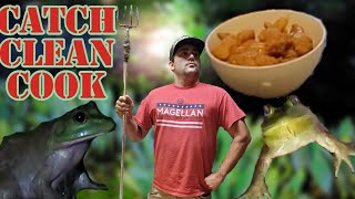 SNEAKING up on BULL FROGS! FRIED BULL FROG CATCH N' COOK!