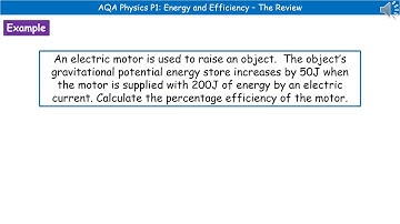 AQA Physics - P1.8 - Efficiency Foundation