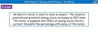 AQA Physics - P1.8 - Efficiency Foundation