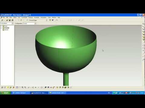 #งานชิ้นที่ 1 : แก้วไวน์ ( PTC ProDESKTOP 8.0)