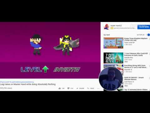 Luigi takes on Master Hand while doing Absolutely Nothing reaction video