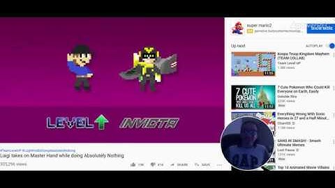 Luigi takes on Master Hand while doing Absolutely Nothing reaction video