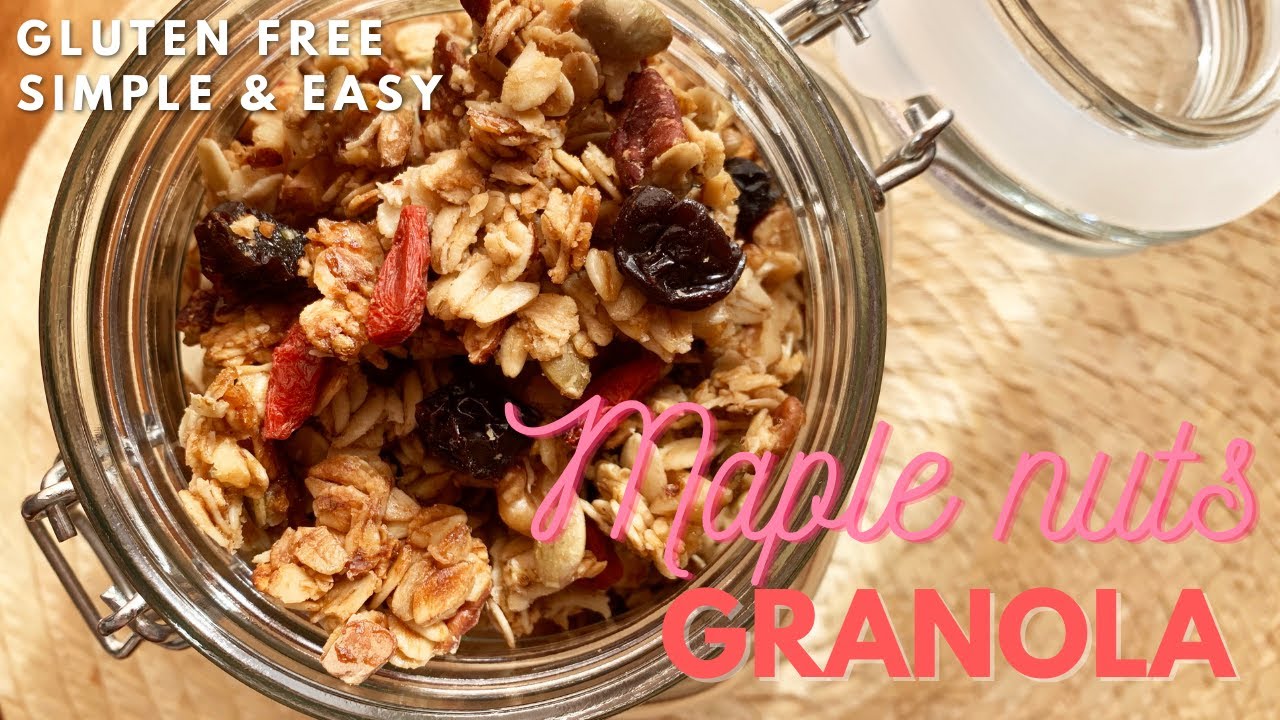 【オートミール】買うよりヘルシー！簡単メープルナッツグラノーラの作り方 |How to make Maple Nuts Granola(vegan)