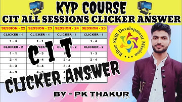 CLICKER ANSWER CIT ALL SESSION  KYP CIT ALL SESSION CLICKER ANSWER  # PKTHAKUR