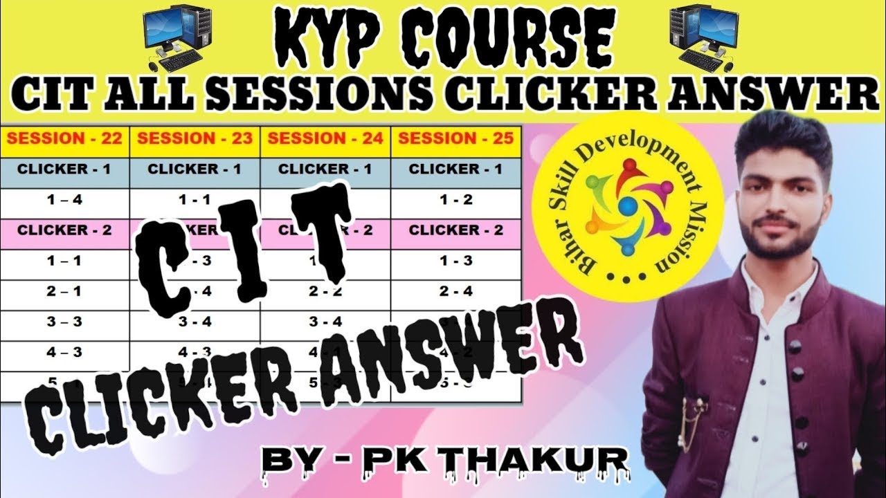 Session 7 Clicker CLICKER ANSWER CIT ALL SESSION KYP CIT ALL SESSION CLICKER ANSWER ...