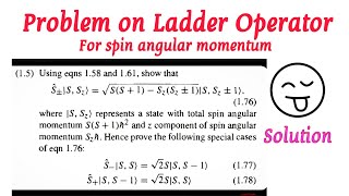 Ladder Operator of Spin angular momentum Problem Solution