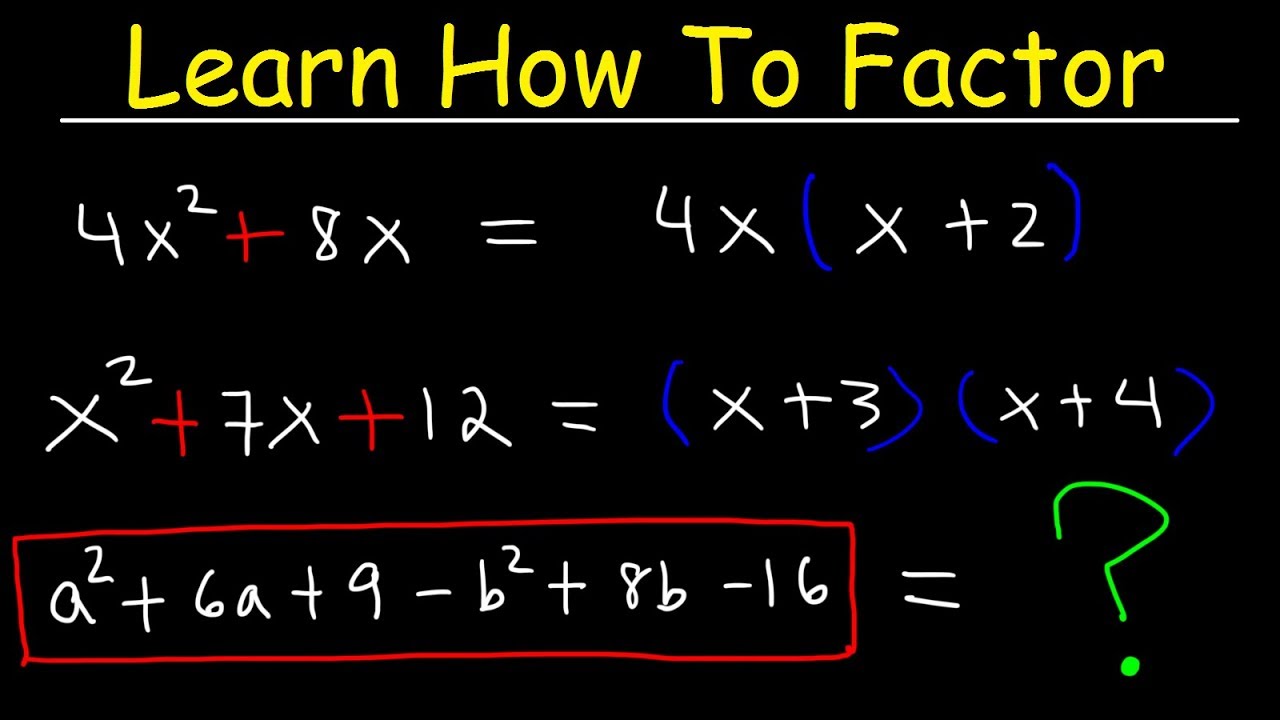 Factoring Trinomials & Polynomials, Basic Introduction - Algebra