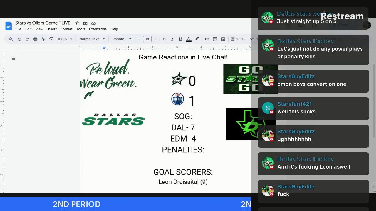 Edmonton Oilers Dallas Stars WCF Game 1 LIVE! YouTube