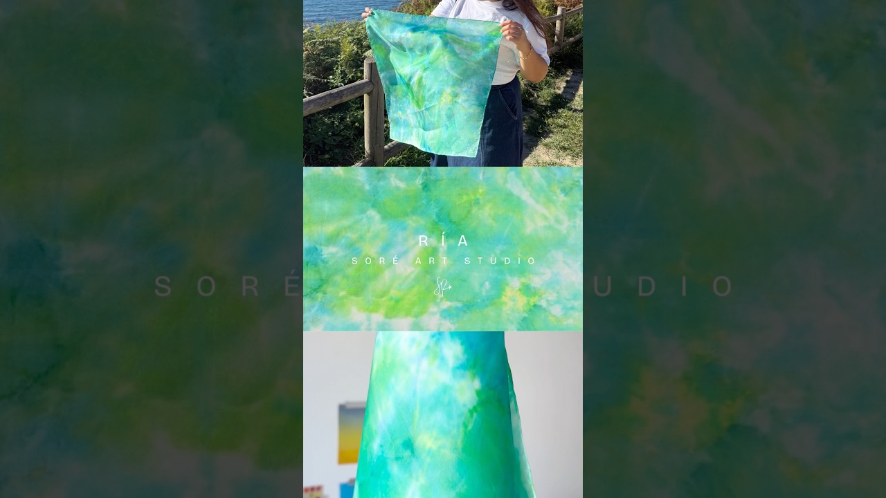 RÍA 🌊 Pañuelo de seda • Pintado a mano en España • #handpainted #art #galicia #lifestyle #silk
