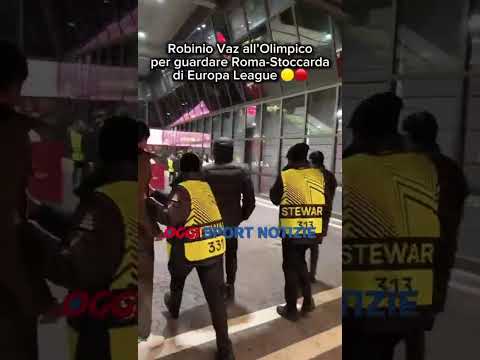 Video Robinio Vaz arriva allo Stadio Olimpico per Roma Stoccarda
