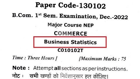 Business Statistics Question Paper | statistics pyq | statistics previous year paper 2022-23