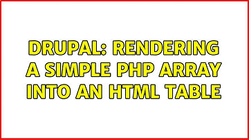 Drupal: Rendering a simple PHP array into an HTML table