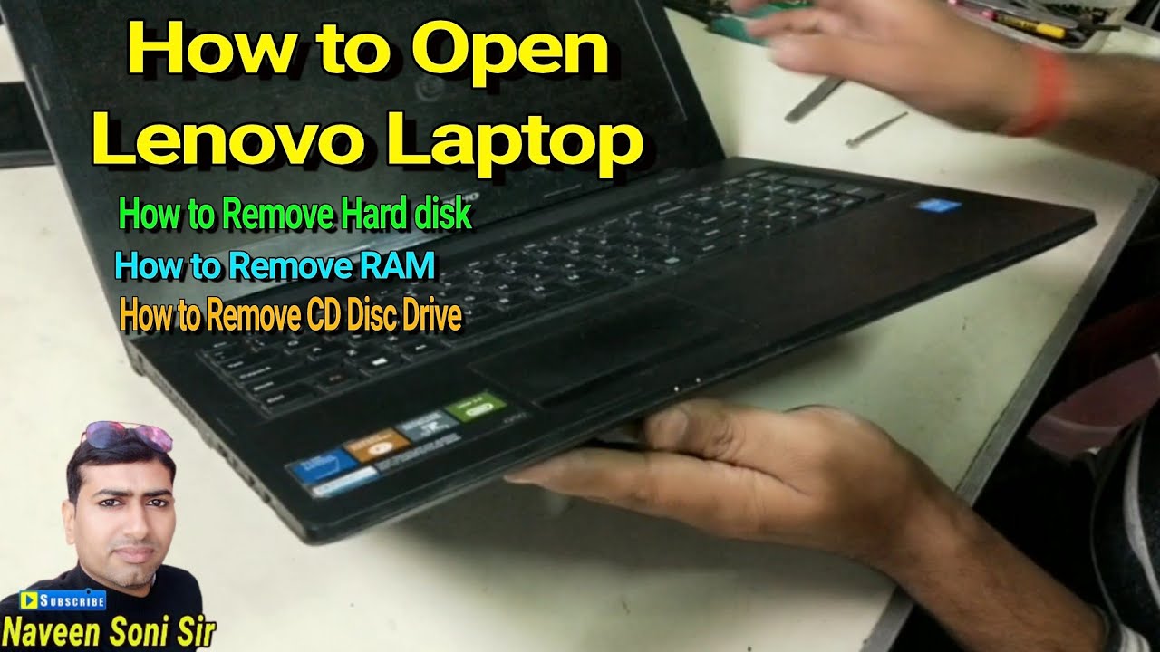 How to Open Lenovo Laptop।How to Remove RAM/Hard disk/CD Disc Drive etc