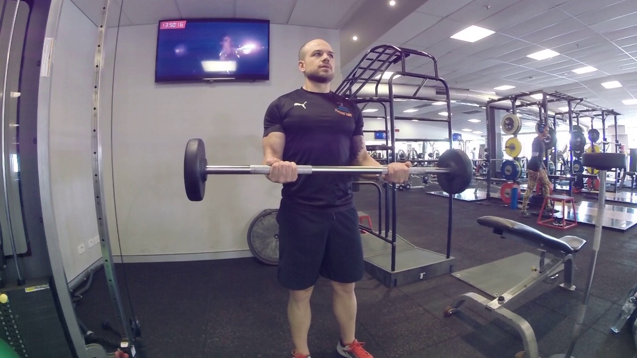static barbell isometric curls YouTube