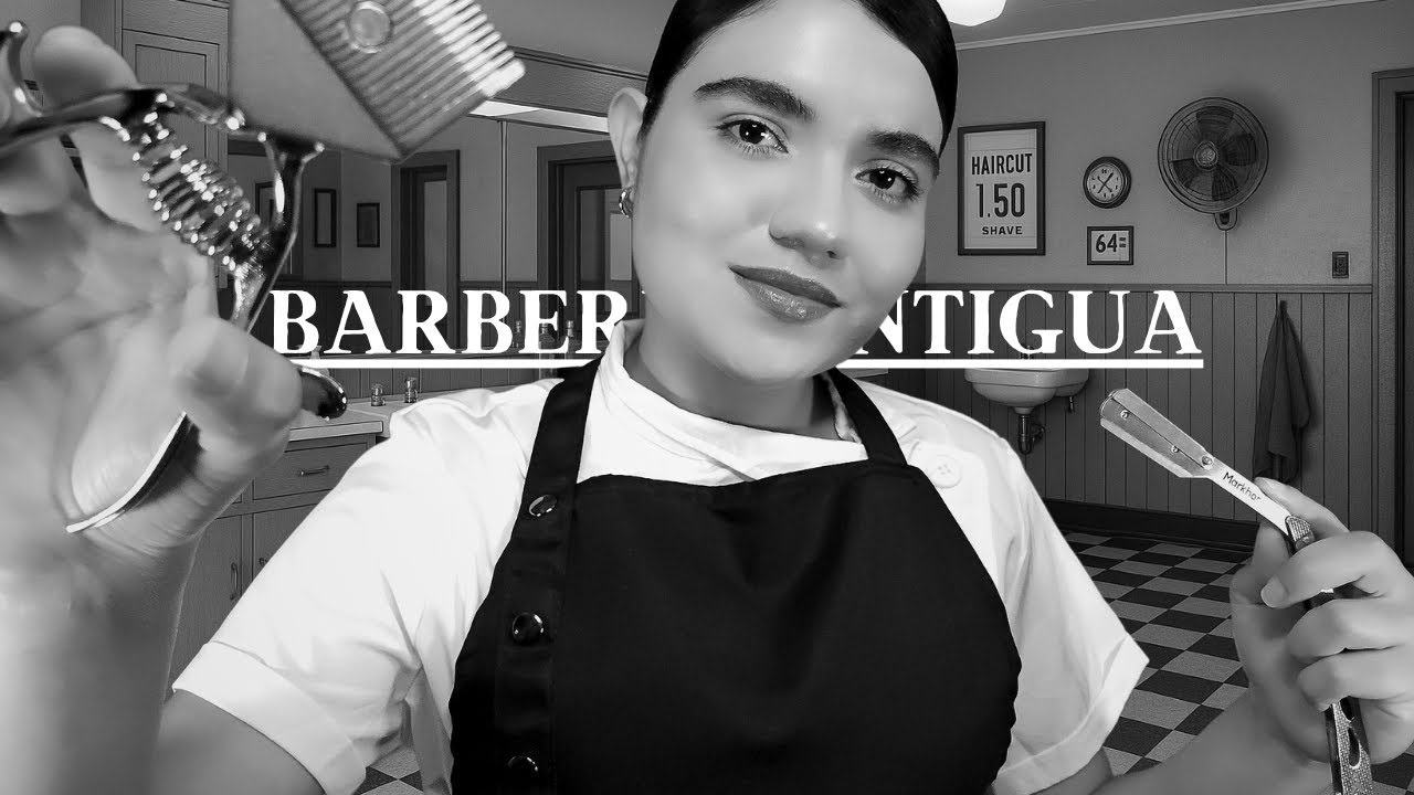 ASMR Barbería Antigua de 1950💈Corte y Afeitado Clásico ✂️