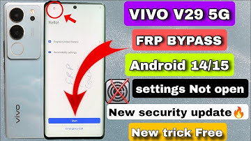 VIVO V29/V29E 5G FRP BYPASS Android 14/15 || Vivo V29 5G Google Account Bypass settings Not open ❌ 