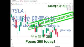 TSLA (Tesla) Stock Price Analysis, March 16, 2026 (Episode 1078) #Tesla #K-lineTechnicalAnalysis