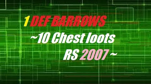 Runescape 2007 barrows chest loots! 1 defence pure
