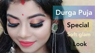 Durga puja special soft glam look part-1 makeup|best look for durga puja|best Bengali look screenshot 5