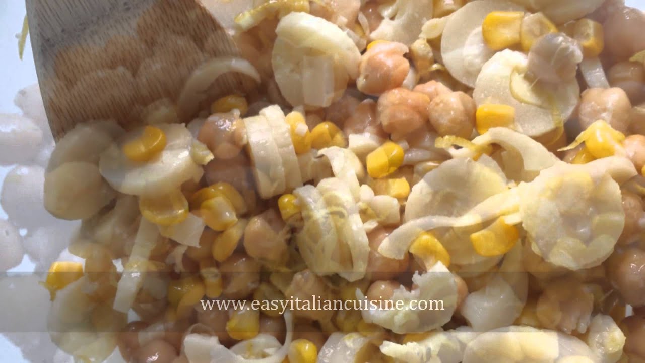 Heart of palm, Corn,Chickpea and Avocado Salad