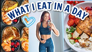 WHAT I EAT IN A DAY (realistic) + MY workout ROUTINE!