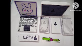 [💸paper diy💸] MacBook, apple watch, iPhone 15 pro unboxing! | asmr