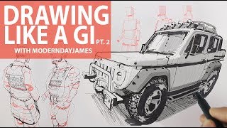 BECOMING A GI II: Drawing in  curvilinear perspective