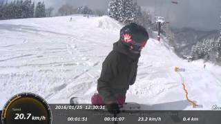 セイモアスキー場　中腹の裏側　人が少ないコース　50歳の滑り