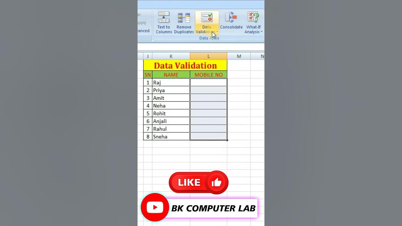 Data Validation in Ms Excel//How to Use Data Validation in Excel// # ...