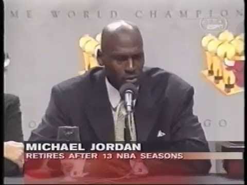 Michael Jordan Age 35 Second Retirement Full Press Conference Special Tv Coverage Jan 13 1999 Youtube