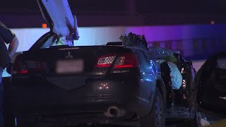 Father killed, wife and 4 kids injured in overnight crash, police say