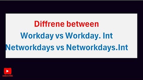 🔥 WORKDAY vs. WORKDAY.INTL & NETWORKDAYS vs. NETWORKDAYS.INTL | Excel Guide. #Excel #vba and #sQL