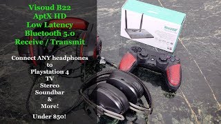 Visoud B22 Bluetooth Receiver & Transmitter Dual Audio, Aptx Hd And More
