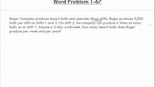 Math for Business and Applications Ch 1 Word Problem 1 63 to 1 67