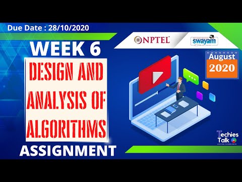 NPTEL Design and analysis of algorithms Week 6 Quiz Assignment Solution | August 2020 | Swayam