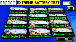 Redmi Note 9 Pro vs Realme 6 Pro vs Poco X3 vs Motorola One Fusion Plus | Battery Drain Test 🔥🔥