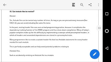Embedded C questions: 35. Can include files be nested?